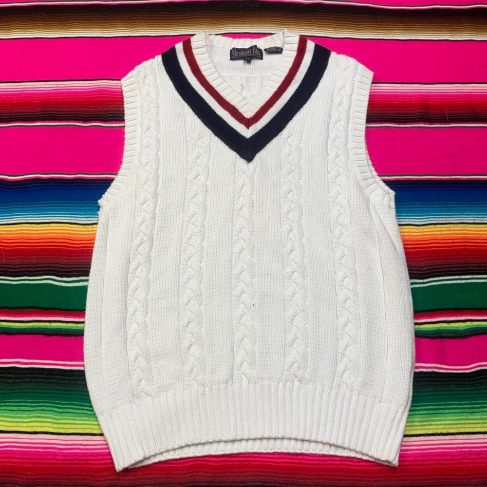 Vintage Cricket Cable Knit Sweater Vest Tennis Old Money Prep Academia Mens M